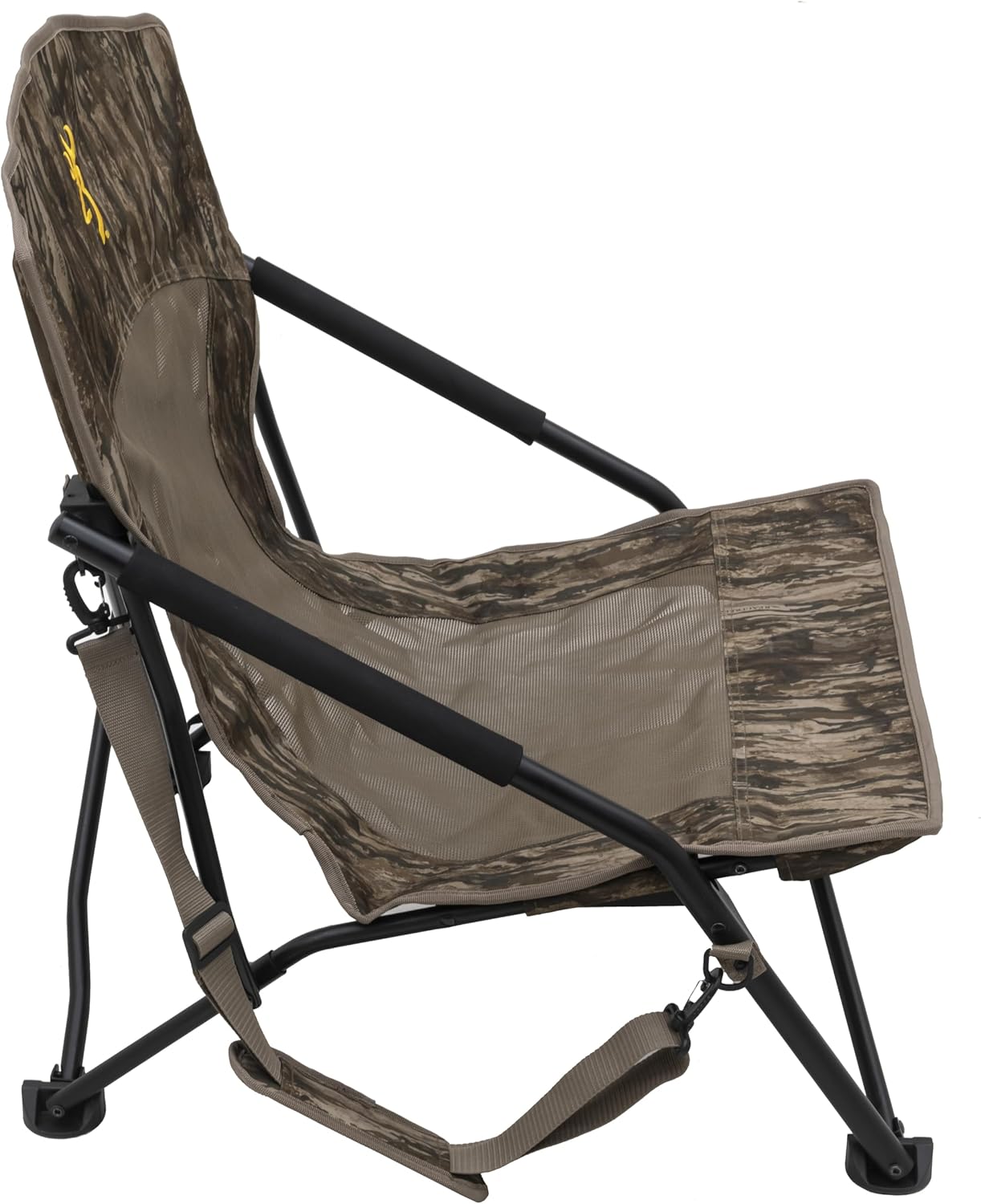 Browning Strutter Hunting Chair – Low-Profile Folding Turkey & Predator Chair in Realtree Legacy with Rotating Feet, Steel Frame, Carry Strap & Compact Design for Hunting and Camping