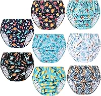 Vista 1 de Paquete de 8 fundas de plástico reutilizables para pañales y ropa interior de goma impermeable para niños pequeños para ropa interior de plástico