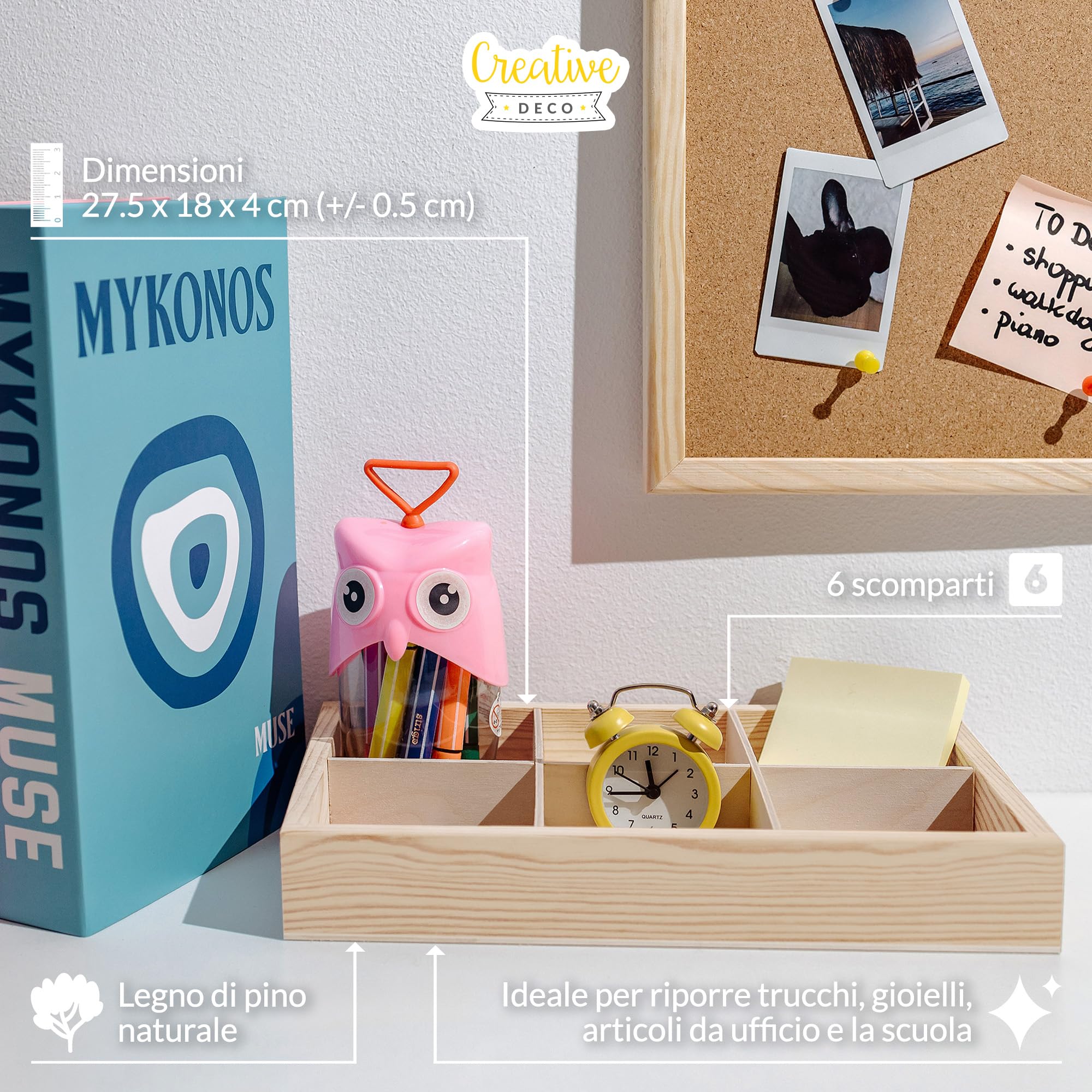 Bacheca Espositore In Legno Paulownia 17x13 Cm - Per Decorazioni E Creativit&agrave;