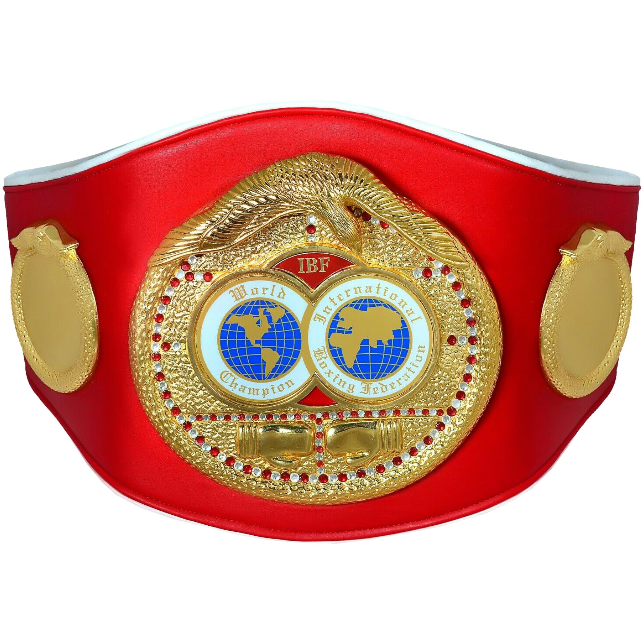 New WBC World Boxing Championship Belt Replica – Adult Size Green Leather Belt with 3D Design and Gold-Plated Plates & Buckle – Ideal for Gifts and Fan Displays (IBF Belt)
