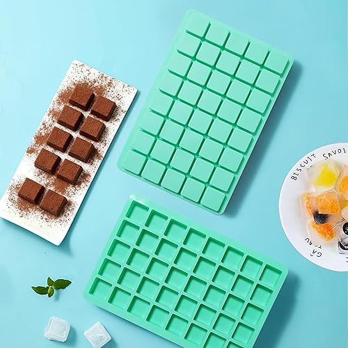 Miniatura 2 de Paquete de 2 moldes cuadrados de silicona para chocolate, moldes de silicona para caramelo de 40 cavidades para chocolate, cubitos de hielo,