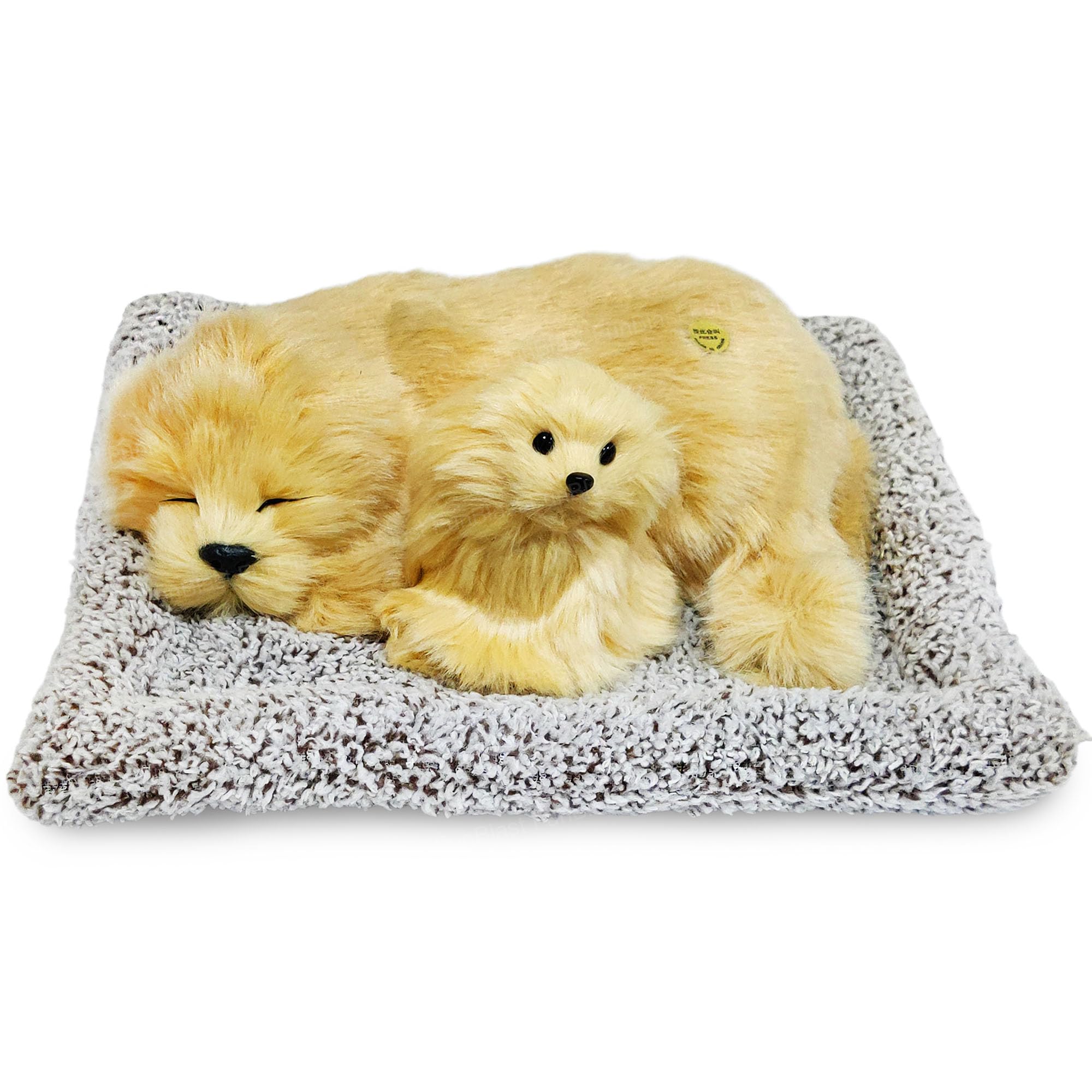 FunBlast Sleeping Cute Dog with Puppy – Realistic Soft & Lifelike Pet Puppy with Bed for Car Dashboard and Home Décor, Sleeping Dog Soft Toy (Light Brown)-image-32
