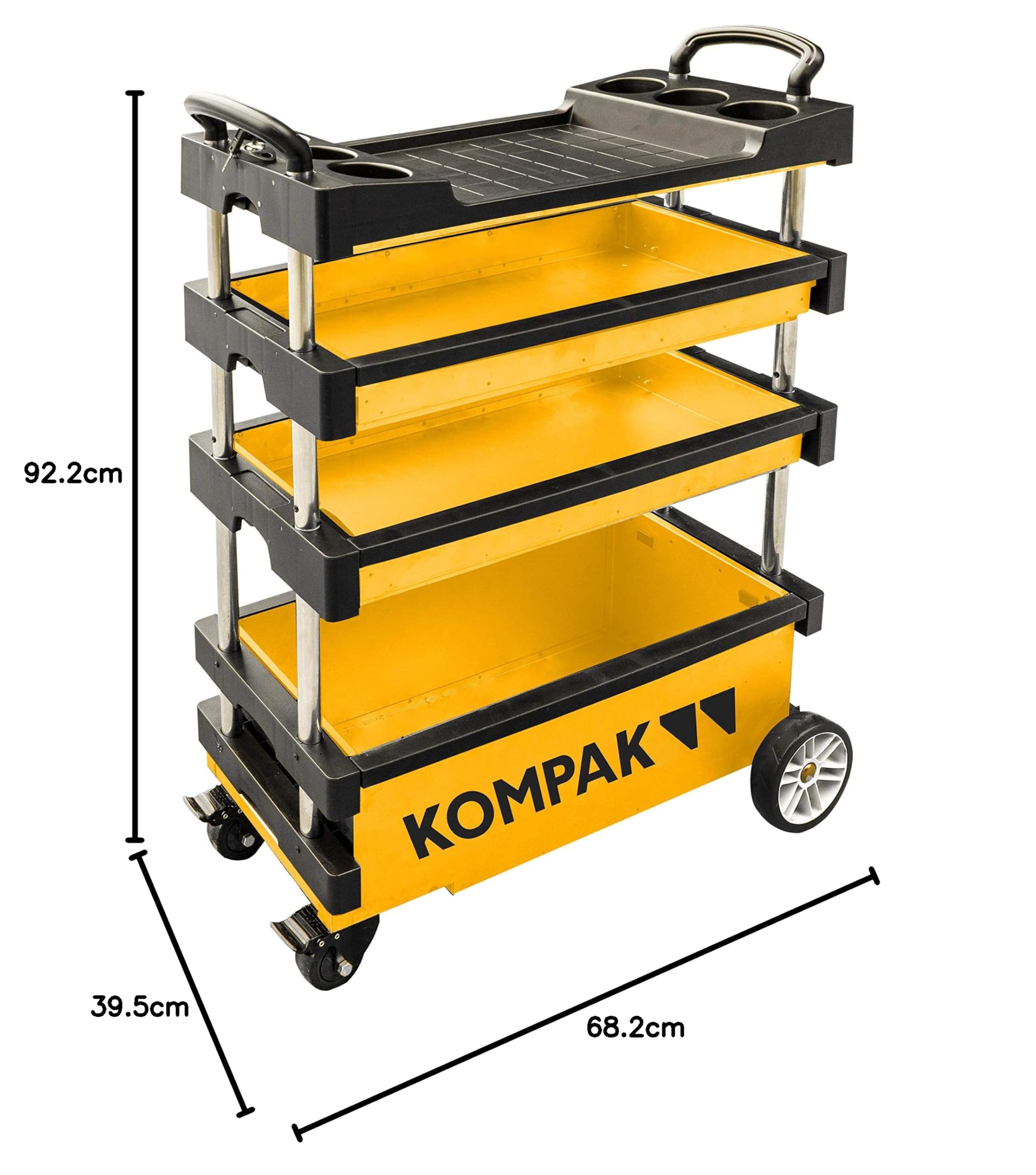 Kompak KP-KT01 Carro para Herramientas Plegable Transportable, amarillo y negro