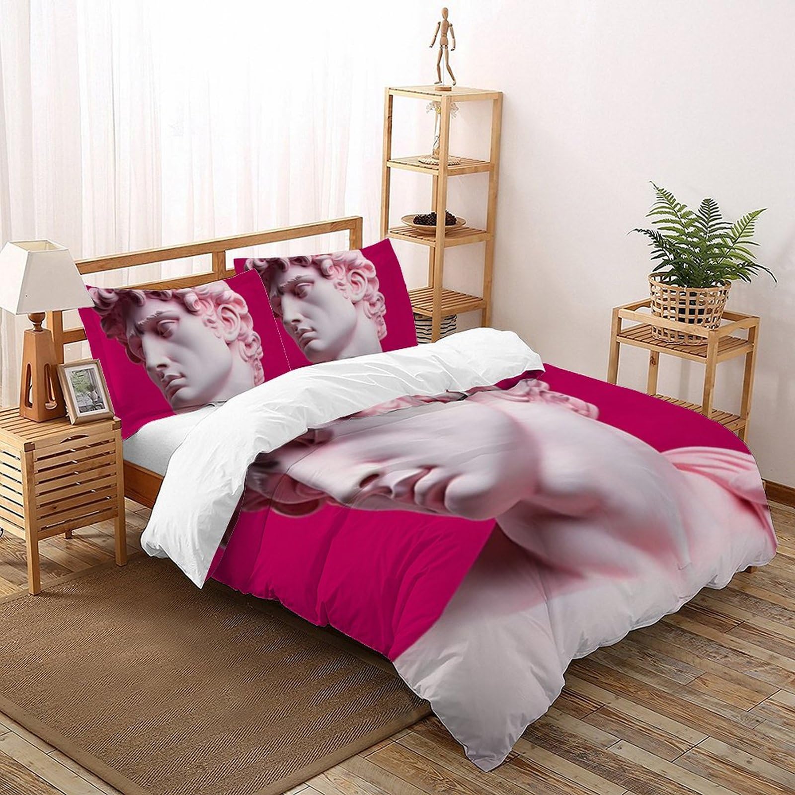 Housse de couette King imprimé 3D en microfibre 220x240 cm avec fermeture éclair pour lit garçon