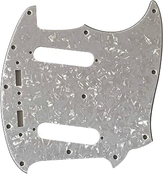 Guitar Parts For Fender US Mustang Classic Series Style Guitar Pickguard 4 Ply White Pearl