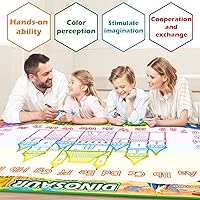 Vista 8 de Jasonwell Tapete mágico para pintar al agua, tapete de dibujo de 60 x 40 pulgadas para dibujar al agua, tablero para colorear, juguetes educativos