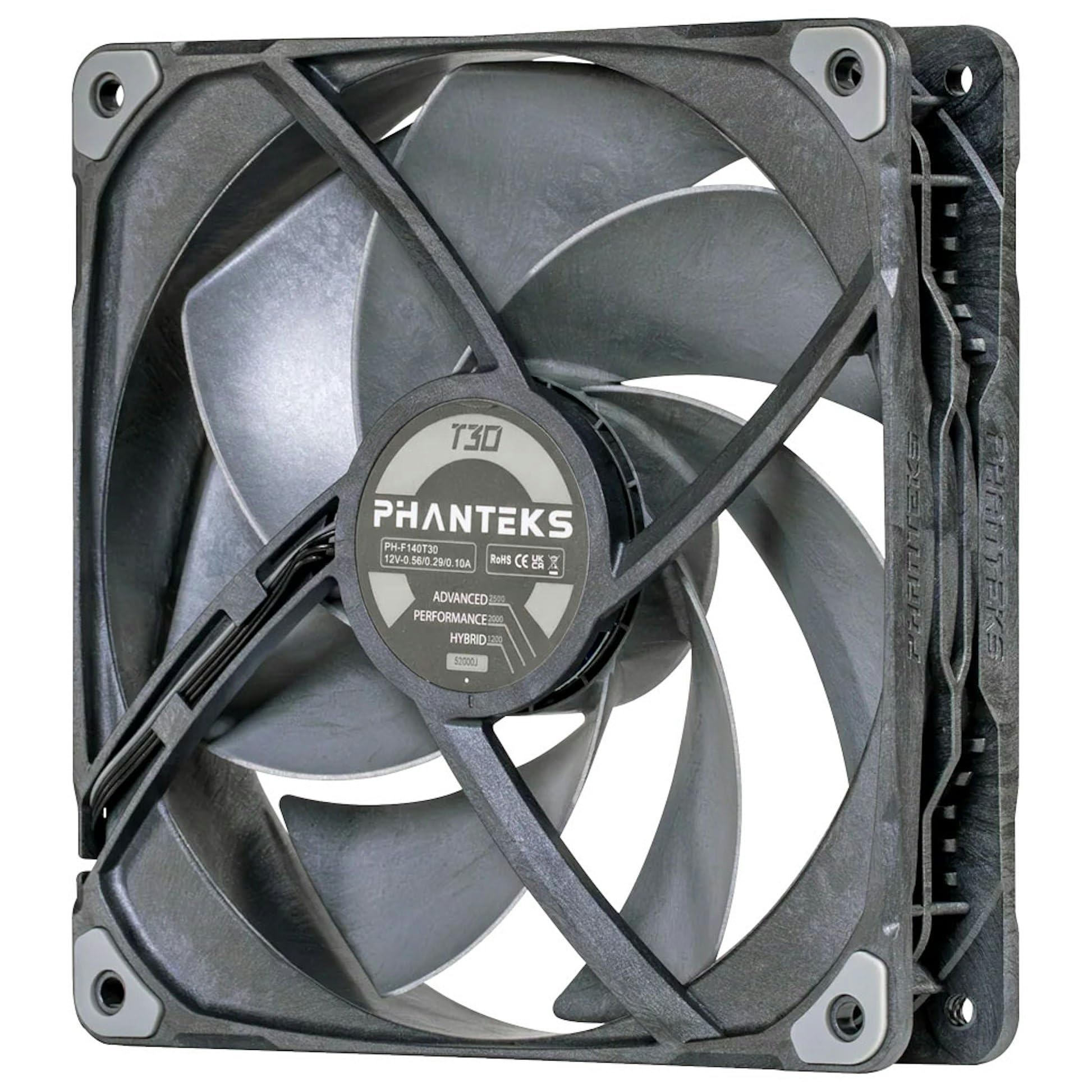 Phanteks T30 Ventilador PC 140mm | Ventilador PC de 140mm, PWM silencioso, ideal caja gaming y refrigeración