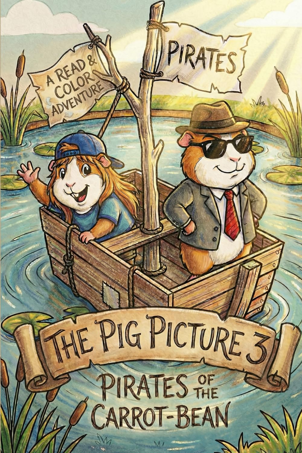 The Pig Picture 3: Pirates Of The Carrot-Bean - A READ & COLOR ADVENTURE (The Pig Picture Adventures)