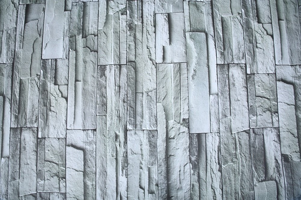 7Buy Just Peel and Stick 24"X195" Modern Minimalist Faux Brick PVC Stone Wallpaper Waterproof Removable Wall Decor Paster (Light Cyan)