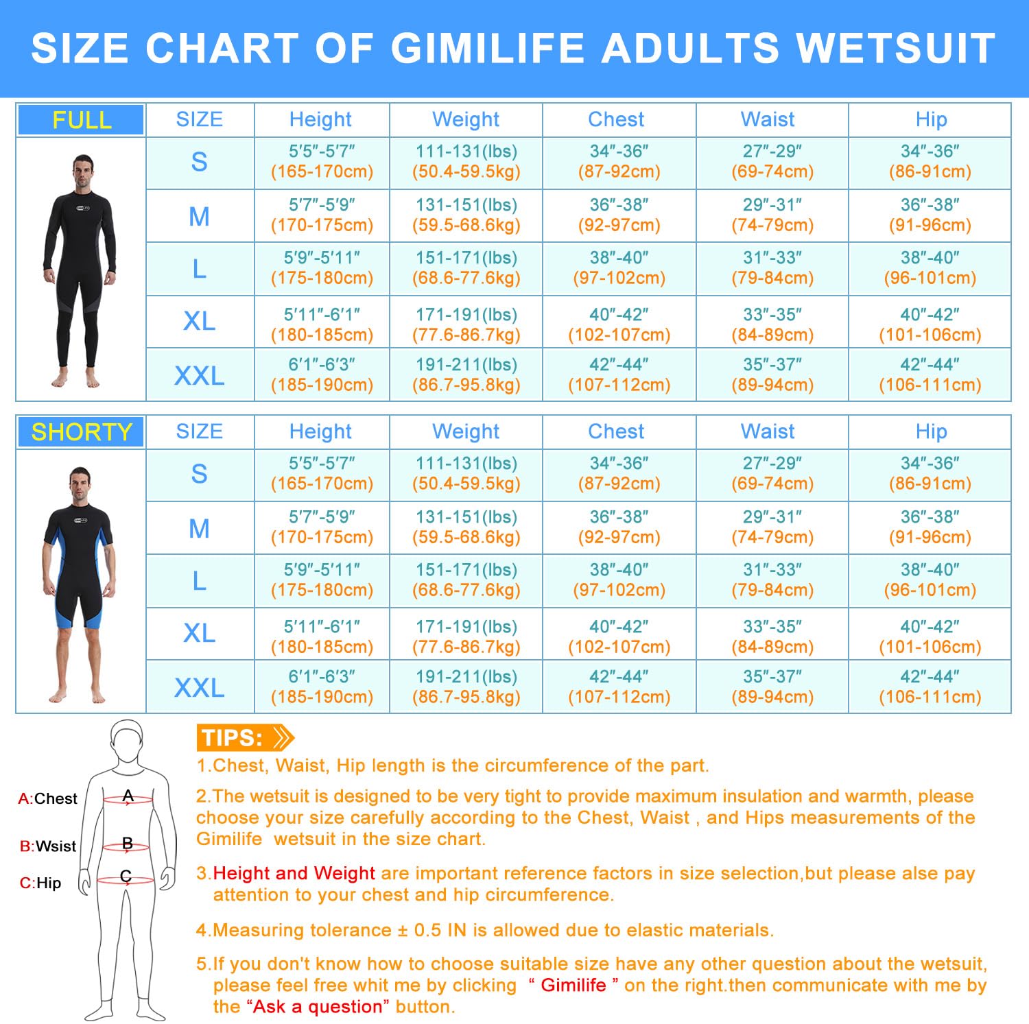 Gimilife Combinaisons de Plongée pour Homme et Femme, Combinaison Plongée Homme Shorty 3MM/ FullWetsuit Néoprène Femme pour Rester au Chaud dans l'eau Froide Lors de Plongée, Ssurf, Snorkeling