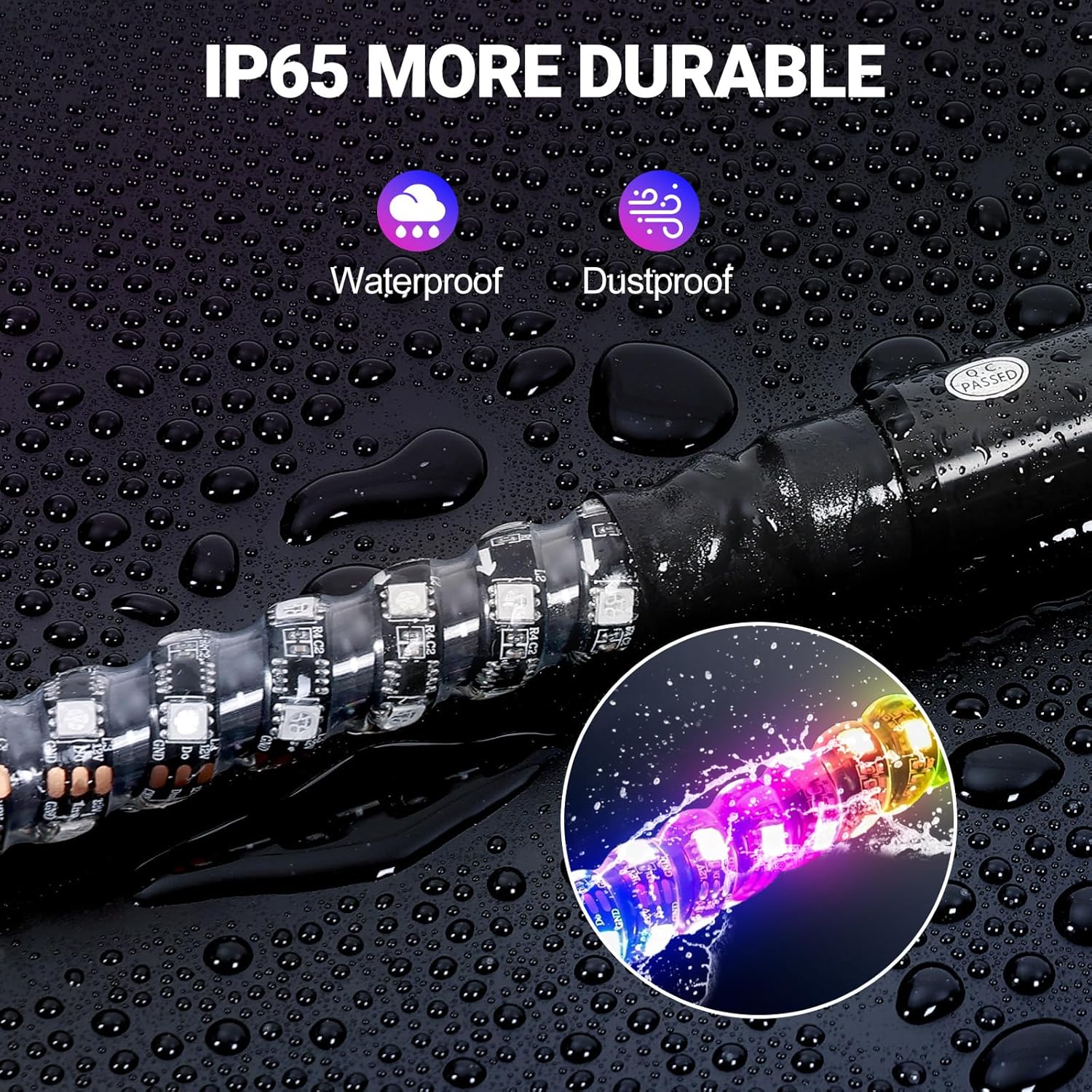 IMARS 2PCS 4FT Spiral LED Whip Lights with Bluetooth and Remote Control, 20 Colors, 366 Lighting Modes, Weatherproof Chasing RGB Whip Light for UTV ATV Jeep Truck RZR SxS Can-Am Polaris Off-Road