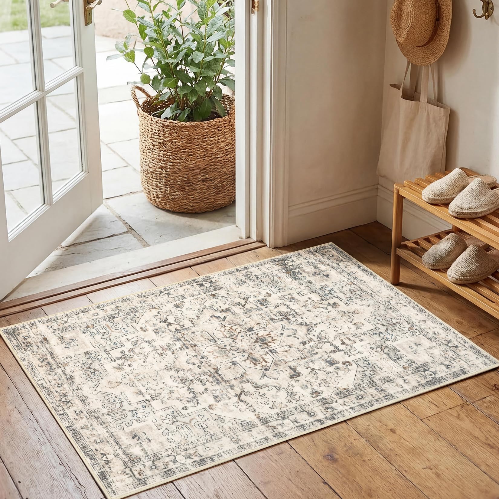 FairyStyle Doormat Indoor Rugs for Entryway 60x100cm Vintage Small Rug