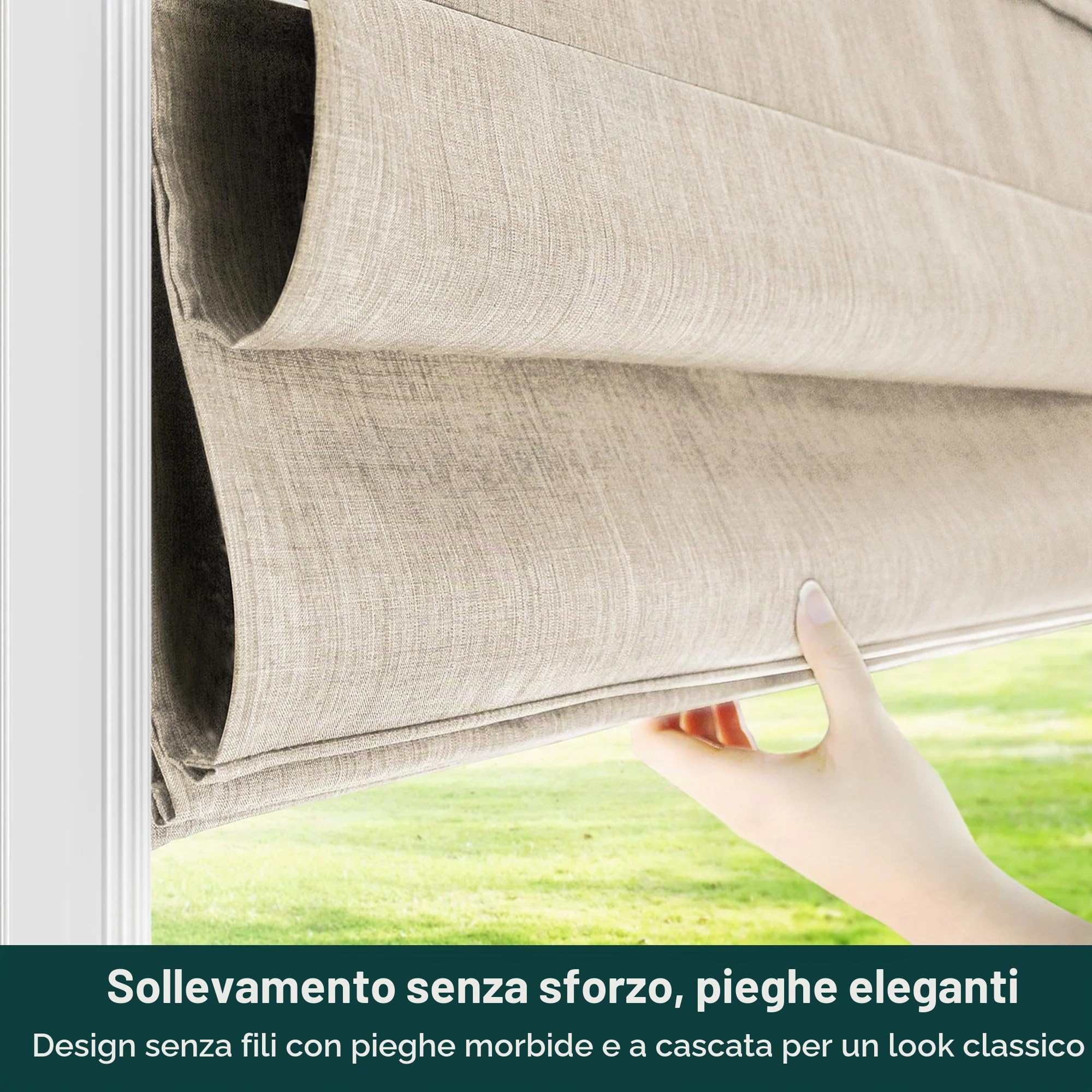CHICOLOGY Tonalità romane per finestre, trattamenti per finestre, tonalità romane, tonalità romane, tonalità oscuranti della stanza, tonalità per finestre, 73 cm di larghezza x 164 cm di altezza, lino