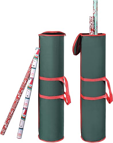 ProPik Bolsa de almacenamiento de papel de regalo, organizador de papel de regalo, paquete de 2 unidades para almacenar hasta 48 rollos de 40
