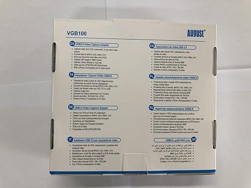 Miniatura 9 de August VGB100 - Tarjeta externa de captura de video USB - S Video  Cable de transferencia compuesto a USB - Cable de agarre para Windows 10  8  7