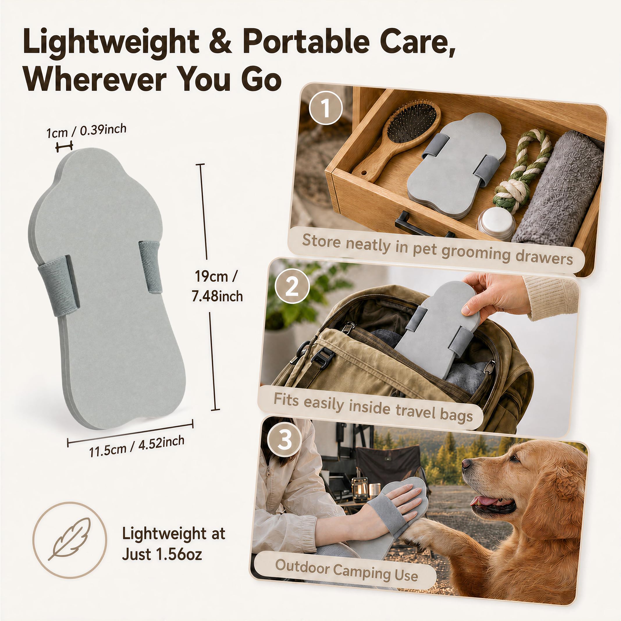 Planche à ongles portable pour chien avec dragonne pour chien nerveux | Polissoir à ongles silencieux sans stress pour chien et chat de petite, moyenne et grande taille