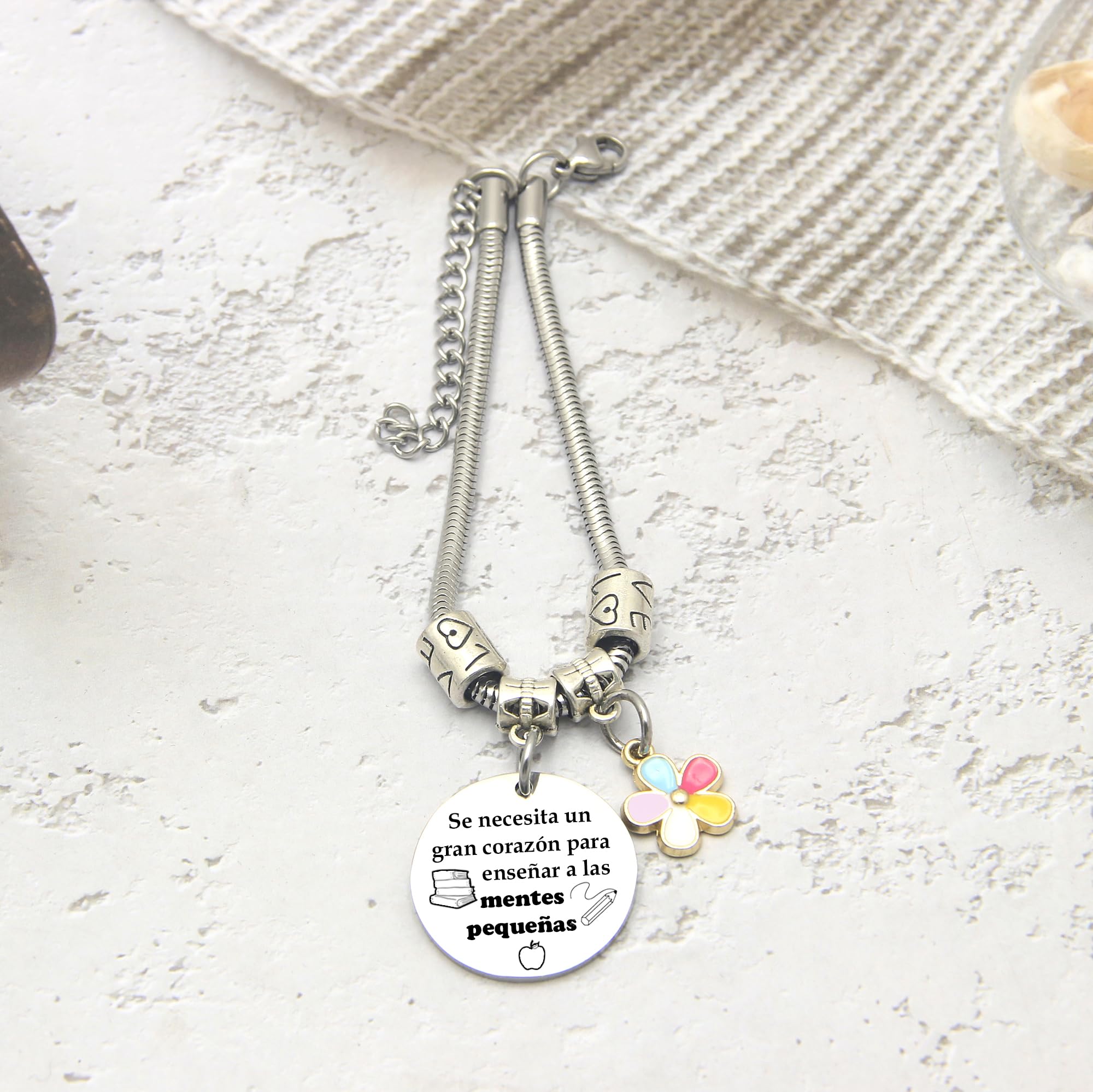 Pulsera Profesoras Regalos Originales para Profesoras Pulseras Maestro Regalo Grabado Pulsera Graduación Regalos Cumpleaños Regalo del dia del Maestro