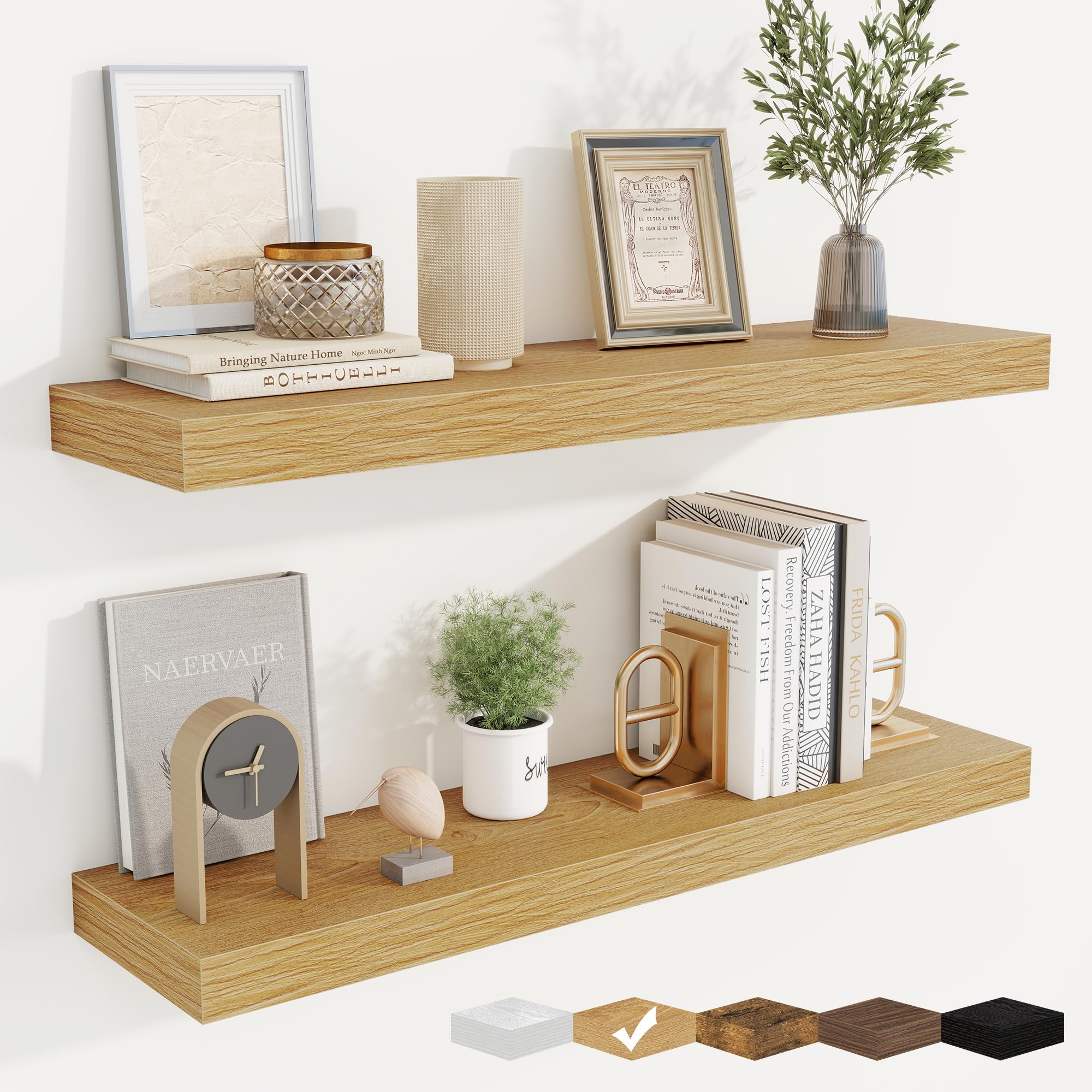 Oak Floating Shelf Pair 30 Inches