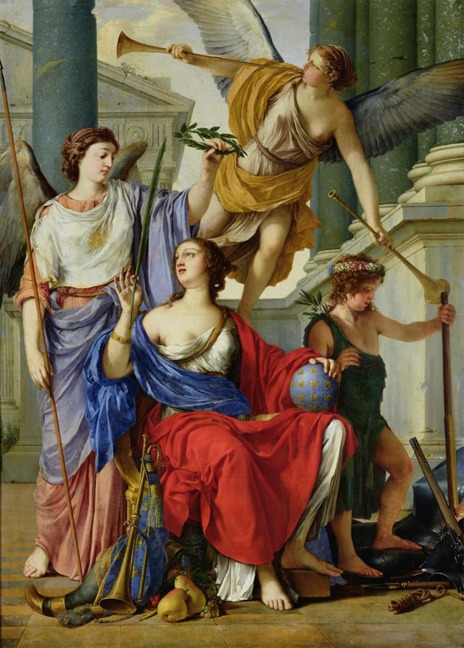 ARTXLXXBN Famous Art Print Poster Vintage Wall Art Allegory of the Regency of Anne of Austria by Laurent De La Hyre Canvas Art Poster for Home Decor 60x90cm