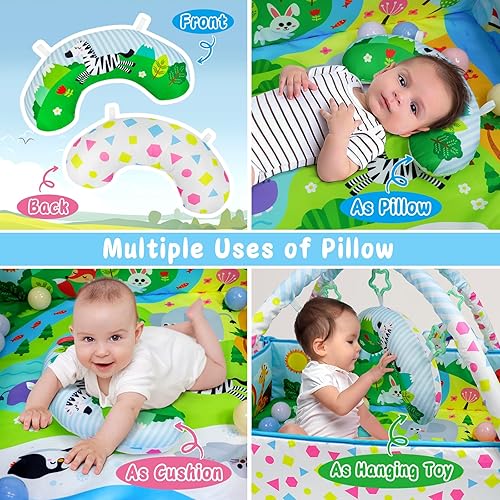 Miniatura 3 de Dr.Rapeti Tapete de Gimnasio de Juegos para Bebés Animal Planet con Foso de Pelotas Centro de Gimnasio de Actividades Tapete para Tiempo Boca Abajo