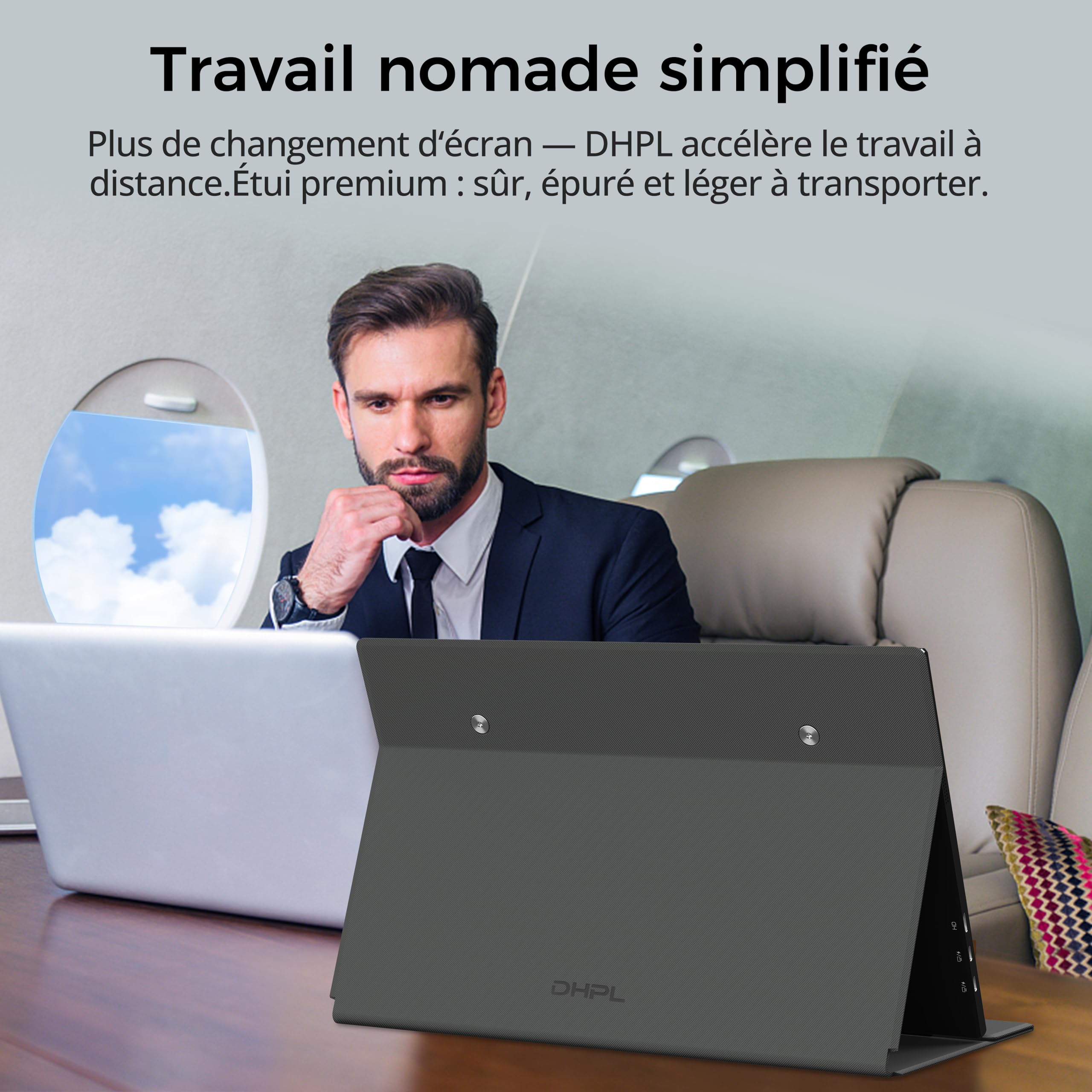 Écran Portable 15,6" IPS FHD 1080P – Écran d'extension USB-C/Mini HDMI, Housse Intelligente + Haut-parleurs intégrés, Compatible Ordinateur Portable, PC, Mac, PS5, Xbox, Switch