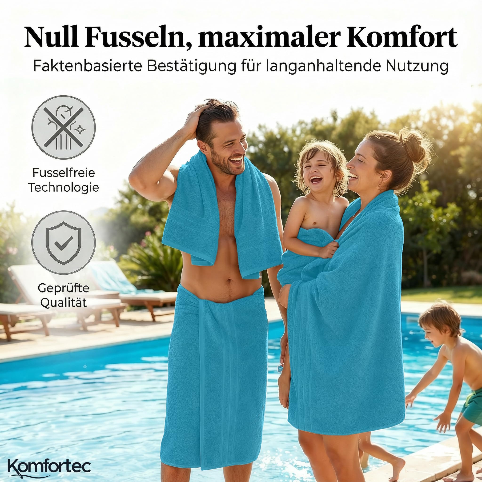 Komfortec Badetuch 100x200 cm aus 100% Baumwolle – Bild 7