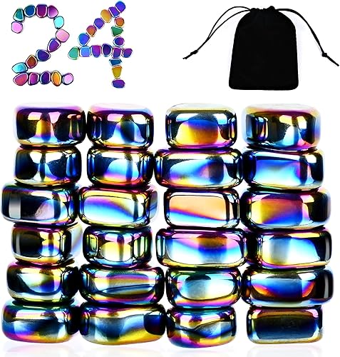 Miniatura 1 de Kwack - 24 piedras magnéticas grandes de arcoíris para nevera, pulido irregular, para el hogar, manualidades, para refrigerador, pizarra blanca,