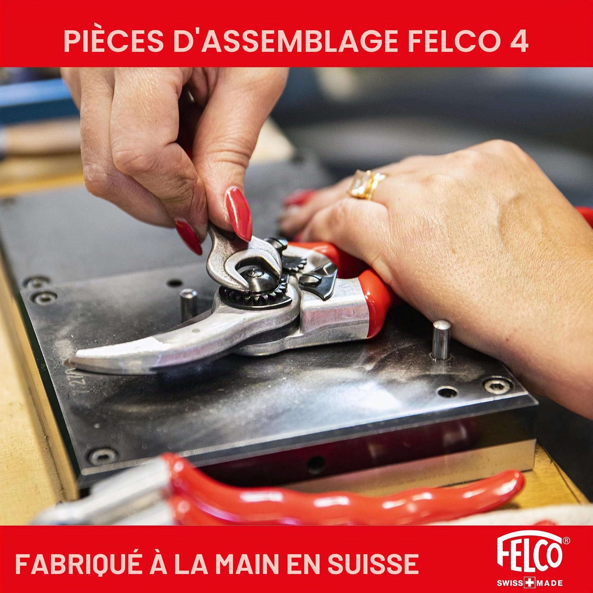 FELCO 4 sécateur droitier grandes mains, taille intensive, coupe 25 mm | Sécateur robuste à lame acier trempé 45 mm, pour un usage quotidien exigeant au jardin et au verger. Swiss Made.