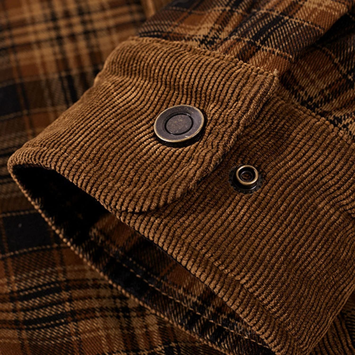 Men's Flannel Shirts Slim Fit Thermal Sherpa Fleece Quilted Shirt Jacket Snaps Button Long Sleeve Western Plaid Shirt