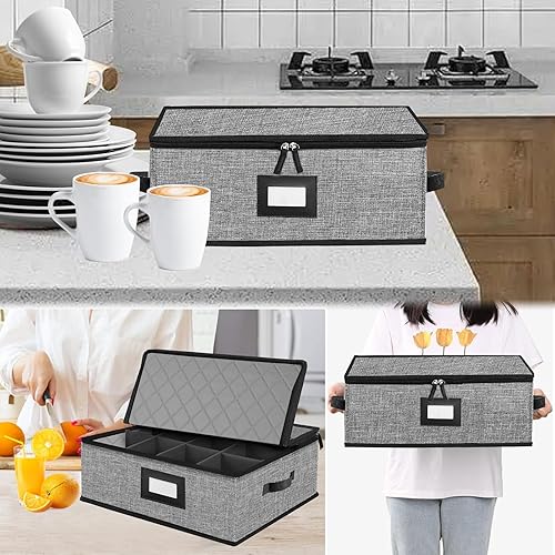 Miniatura 9 de Contenedores de almacenamiento de China-Contenedores de almacenamiento de platos acolchados y almacenamiento de tazas, organizador de almacenamiento