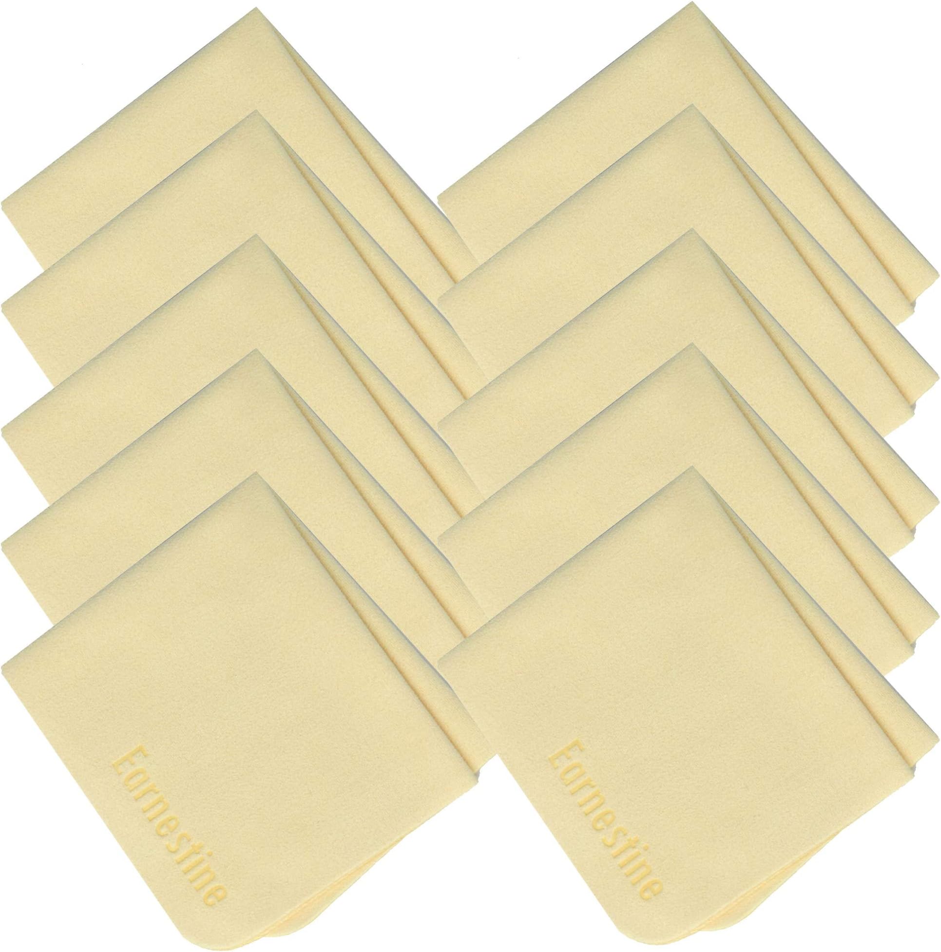 Earnestine 10 Pack 6" x 7" Premium Thick Microfiber Eyeglasses Cleaning Cloth for Glasses,Safe No Color Bleeding Eyeglass Cloth, Soft Microfiber Eyeglass Cloths,Lint Free Lens Cloth