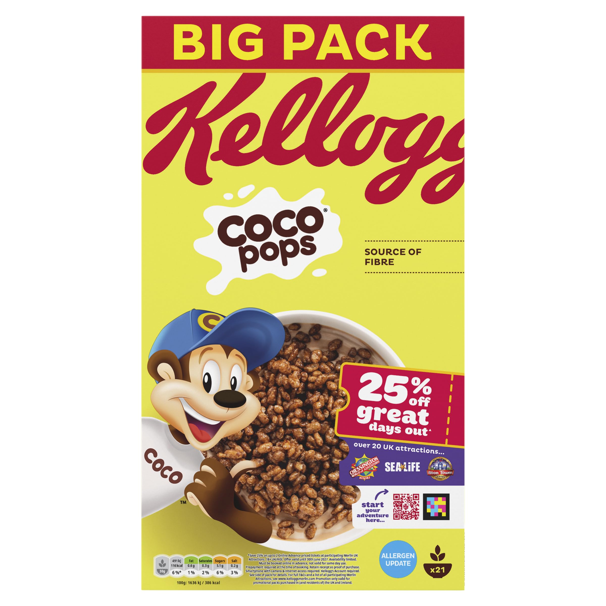 Kellogg's Coco Pops Chocolate Breakfast Cereal 650g