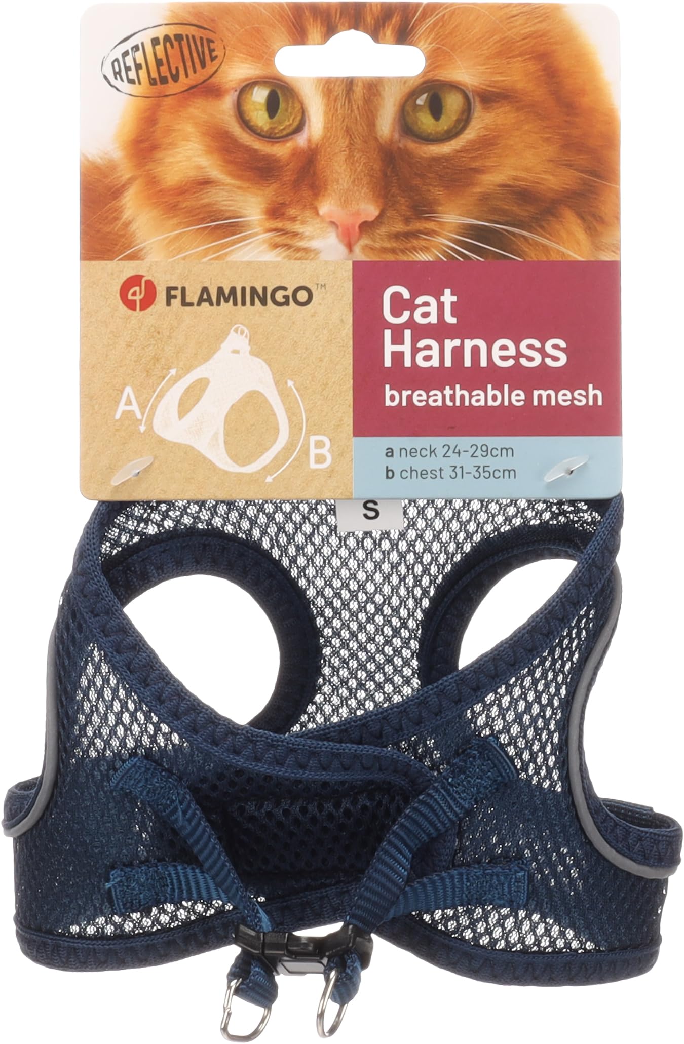 Flamingo Cat Harness Step&Go Berta Dark blue S 24-29cm 31-35cm