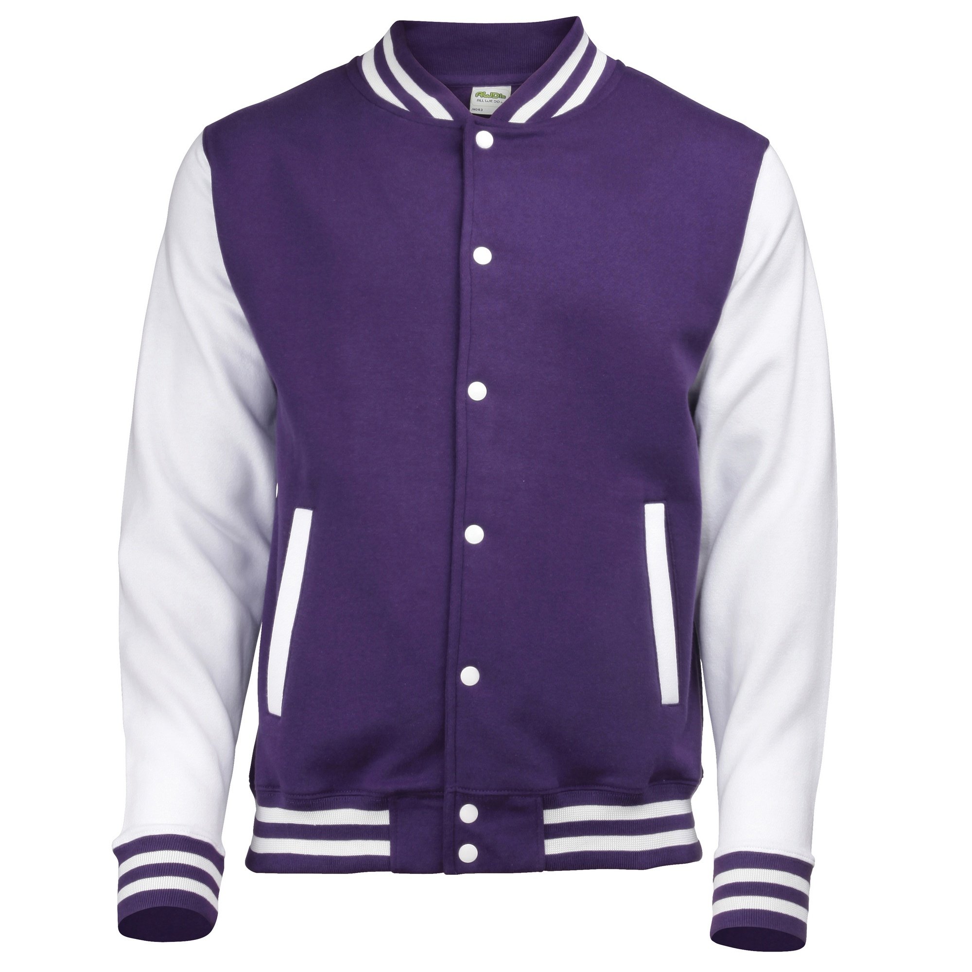 Awdis Men's Purple / White Hoods Varsity Jacket Purple/White 2XL