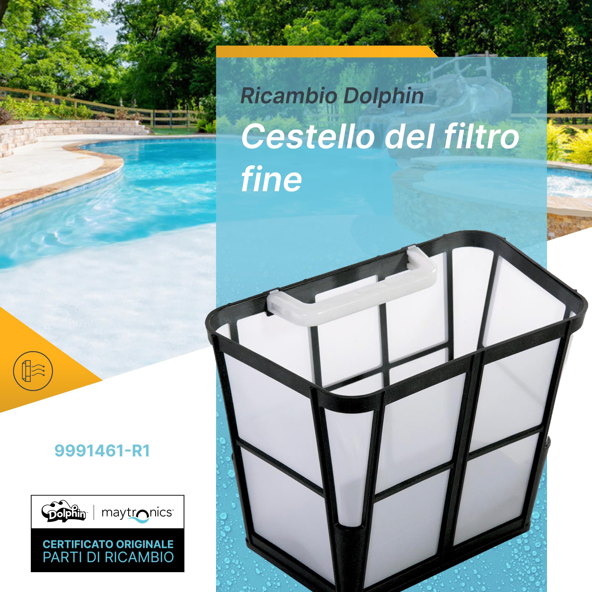 Dolphin Ricambio Originale Cestello del Filtro fine - Codice Ricambio 9991461-R1