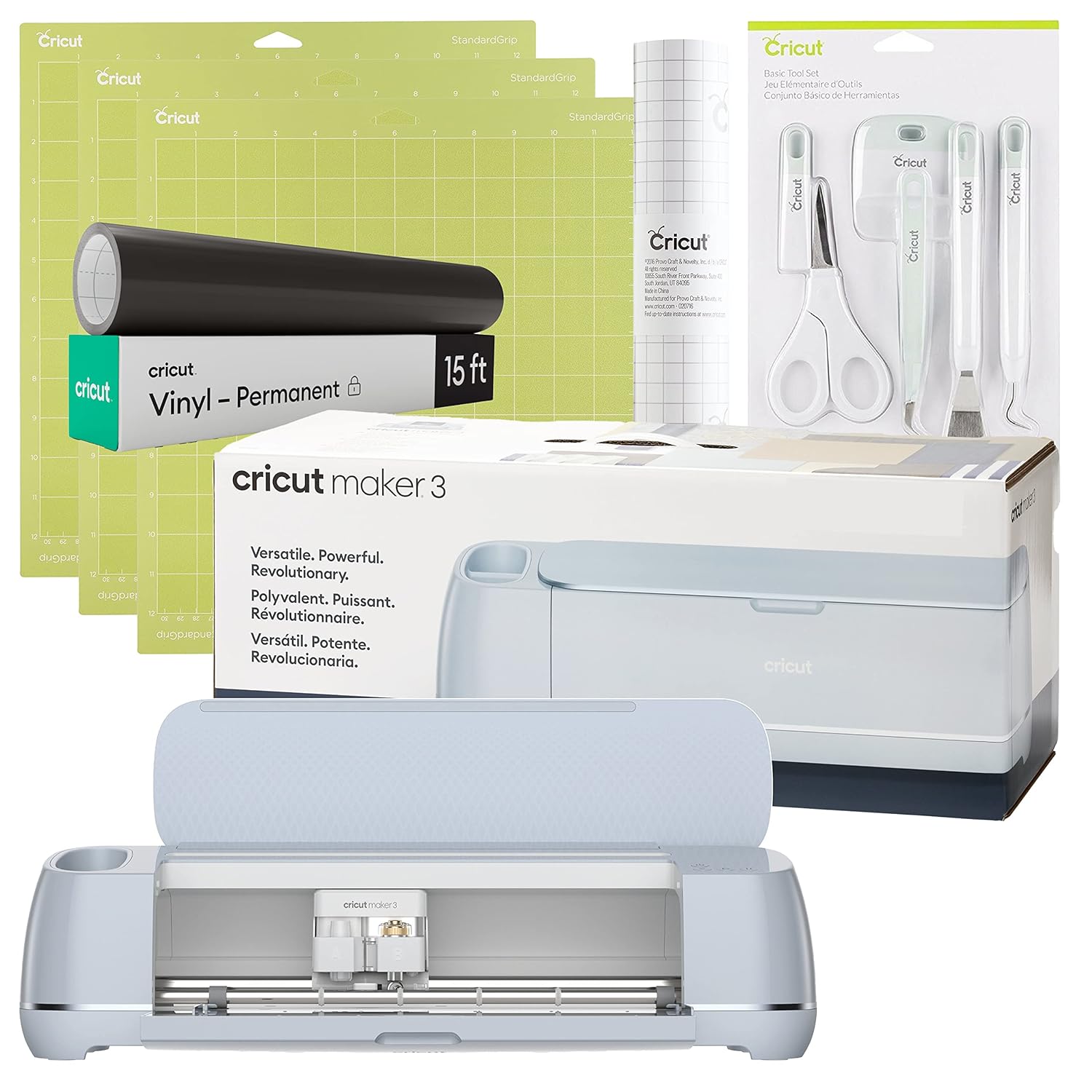 Cricut Maker 3 & Digital Content Library (30 Images) + Vinyl Starter Bundle