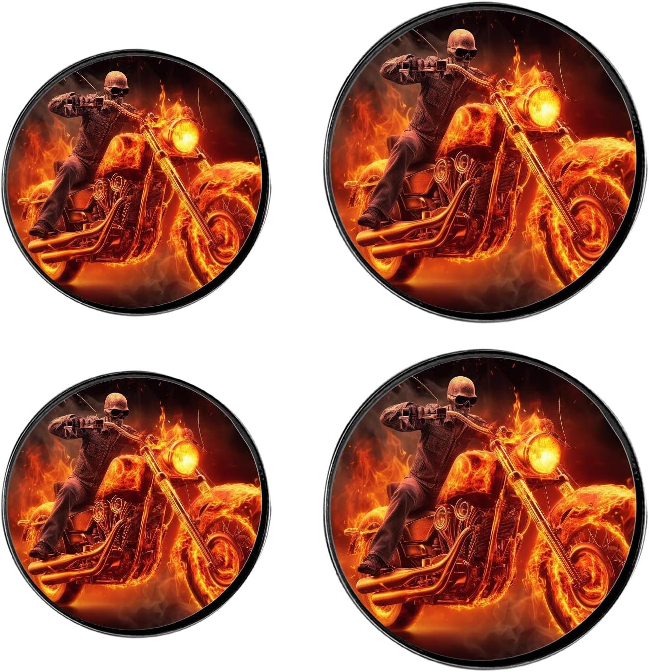 Rooster Set of 4 Stove Burner Covers - Premium Round Electric Stove Range Protectors,8 IN & 10 IN