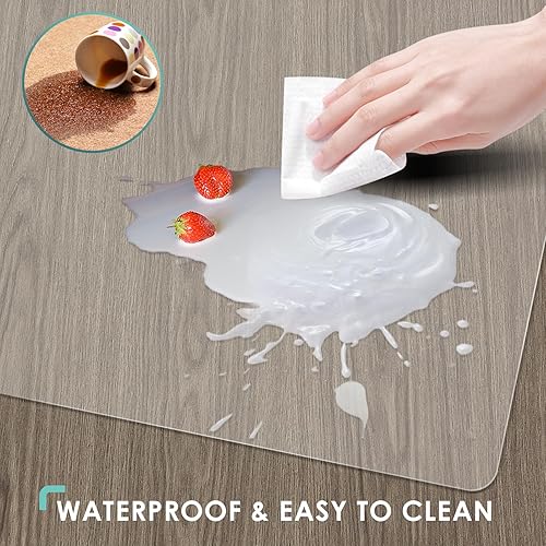 Miniatura 3 de Vicwe Tapete para silla de oficina para suelo duro, tapete antideslizante de PVC para silla de computadora, fácil de deslizar para sillas, protector