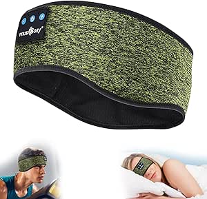 MUSICOZY Bluetooth Headband Sports Sleep Headphones, Wireless Music Sleeping Headphones Sleep Eye Mask Earbuds Earphones for Side Sleepers Workout Running Travel Yoga Office asin的图片