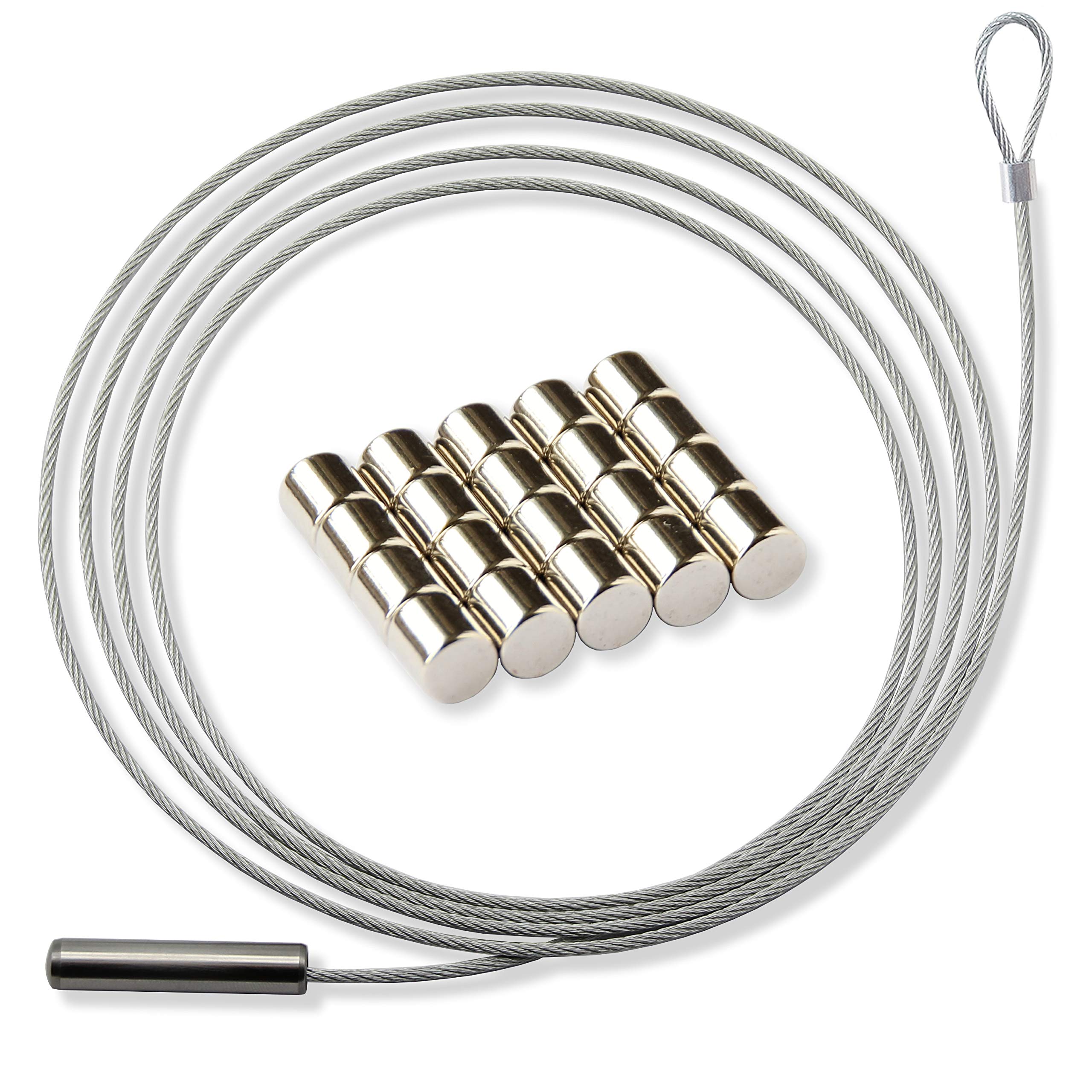 - Vertical photo rope - 150 cm and 15 ultra-strong neodymium magnets - Hang photos vertically quickly and easily - Made in Germany