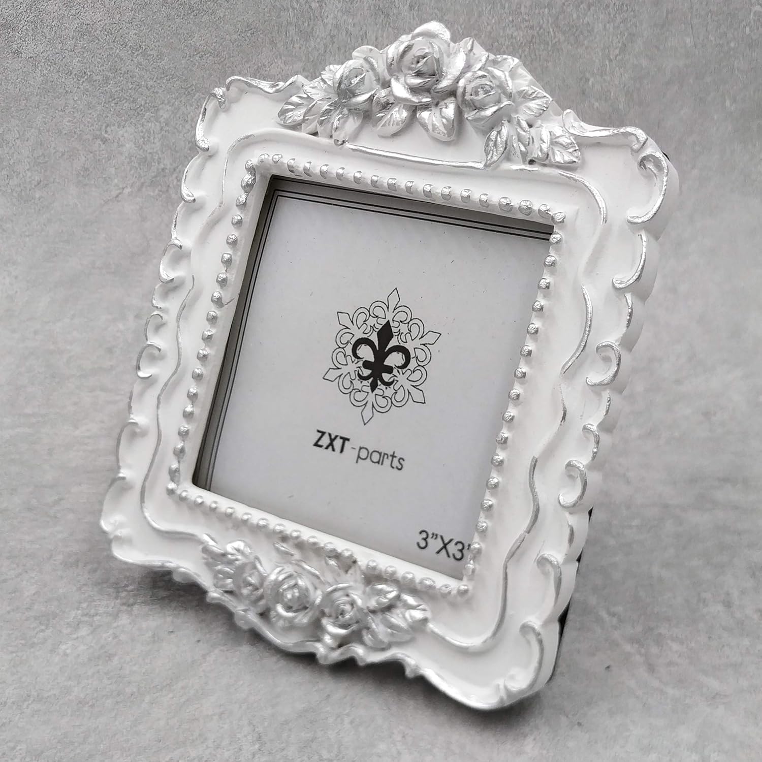 Buy ZXTparts 3x3 Picture Frame Square White & Silver Edge Frame. Resin