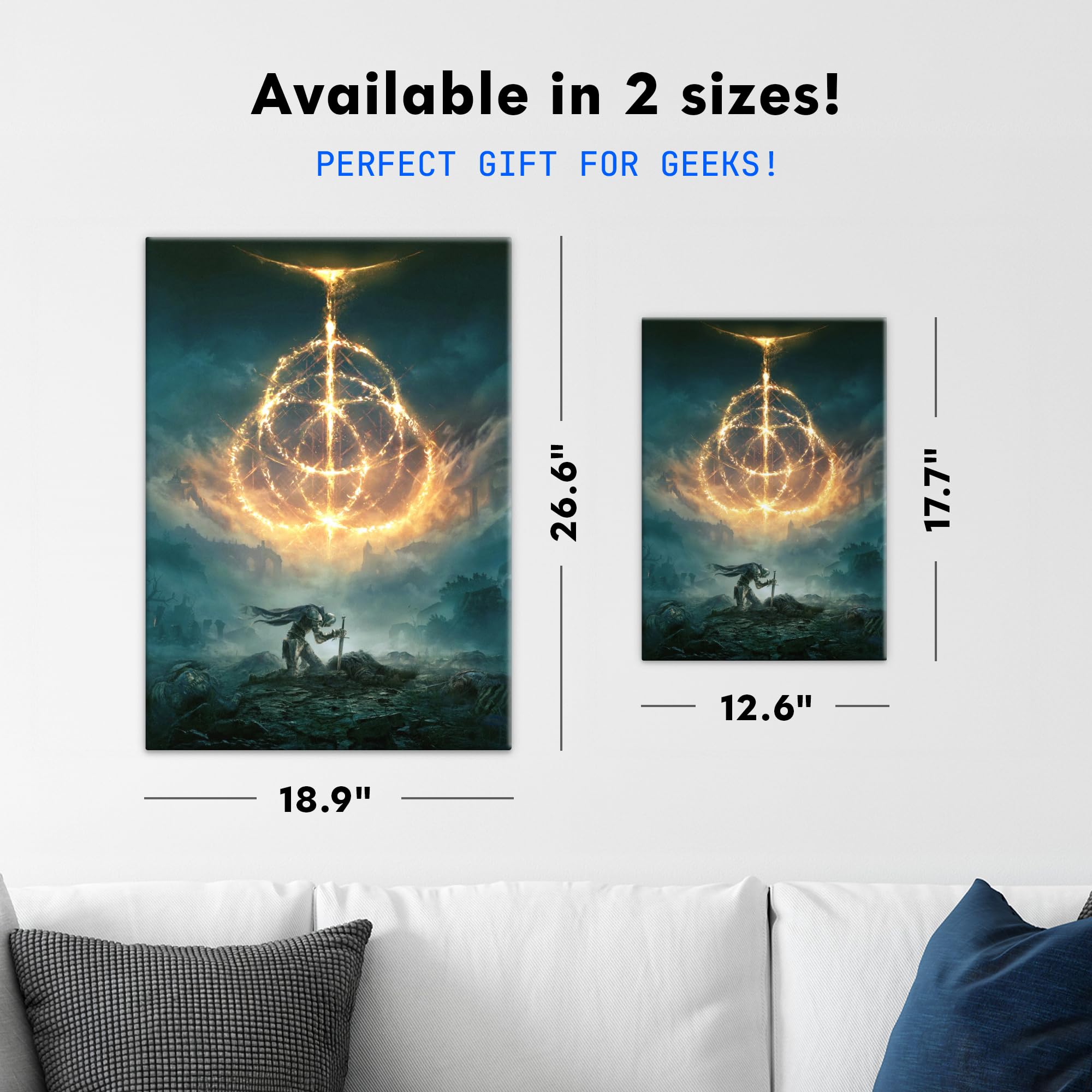 Displate Elden Ring Poster in Metall con Fissaggio Magnetico Ufficialmente Licenziato Immagini Lands Between - ELDEN RING poster chiave 32x45cm