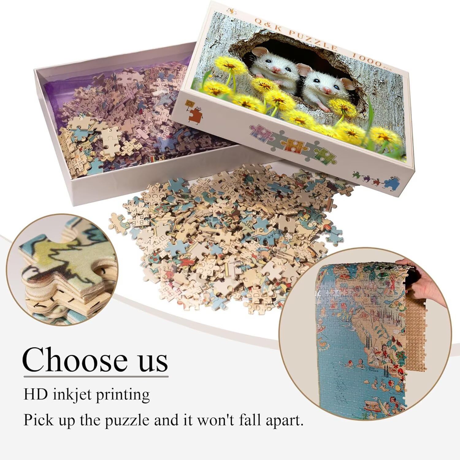 Puzzle in Legno per Adulti 3000 Pezzi | Carino topo| Giocattoli Educativi | Puzzle Adulti E Famiglie Decor | Dimensione Di 122x80cm | Regalo Adultis | Regali Natale (Formato: 48.8x32in) o-422