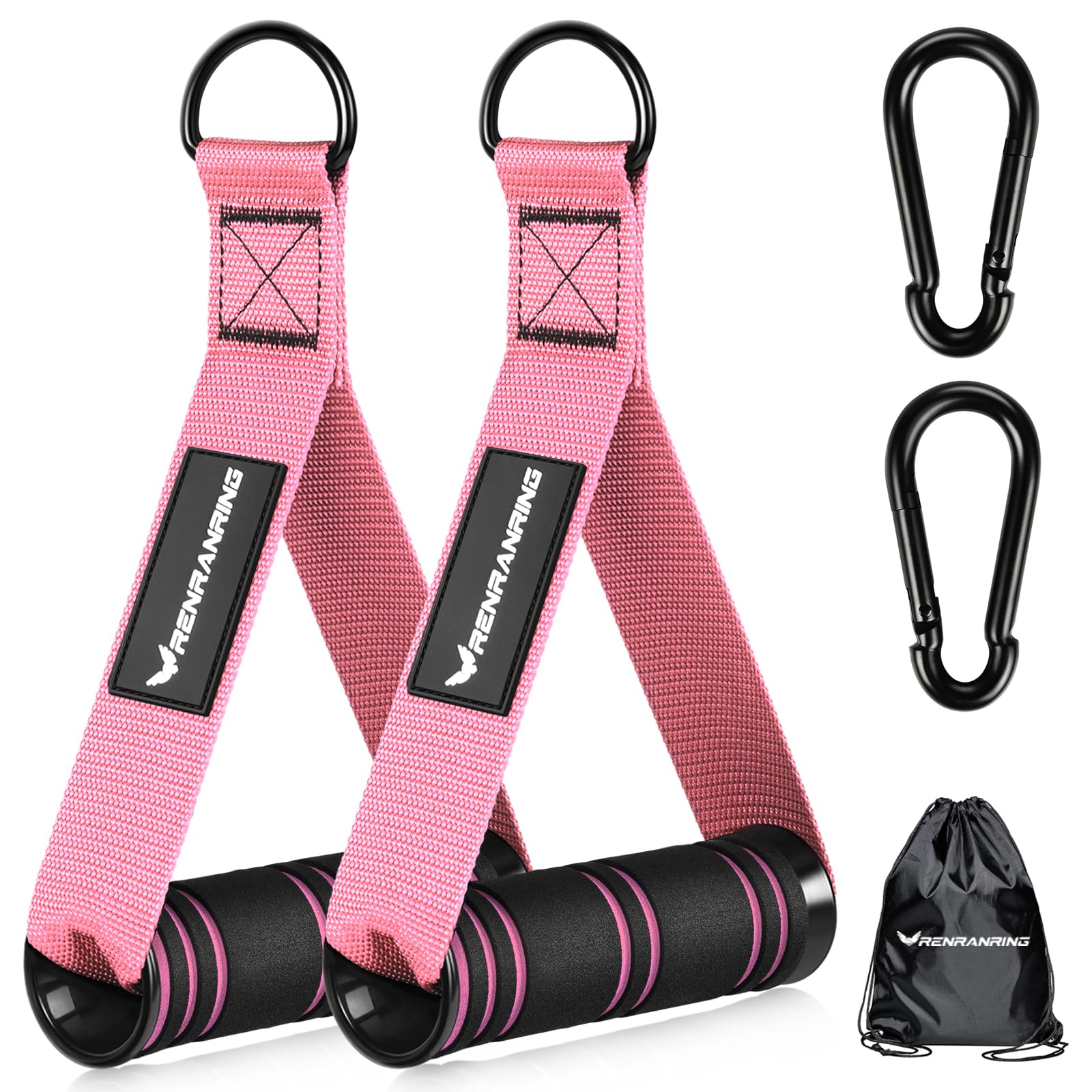 Gym Exercise Handles, Replacement Handle Attachments for Cable Machine Pulleys, Resistance Band and Strength Trainer, Pull Down Workout Accessories, Home Gym Add On Equipment