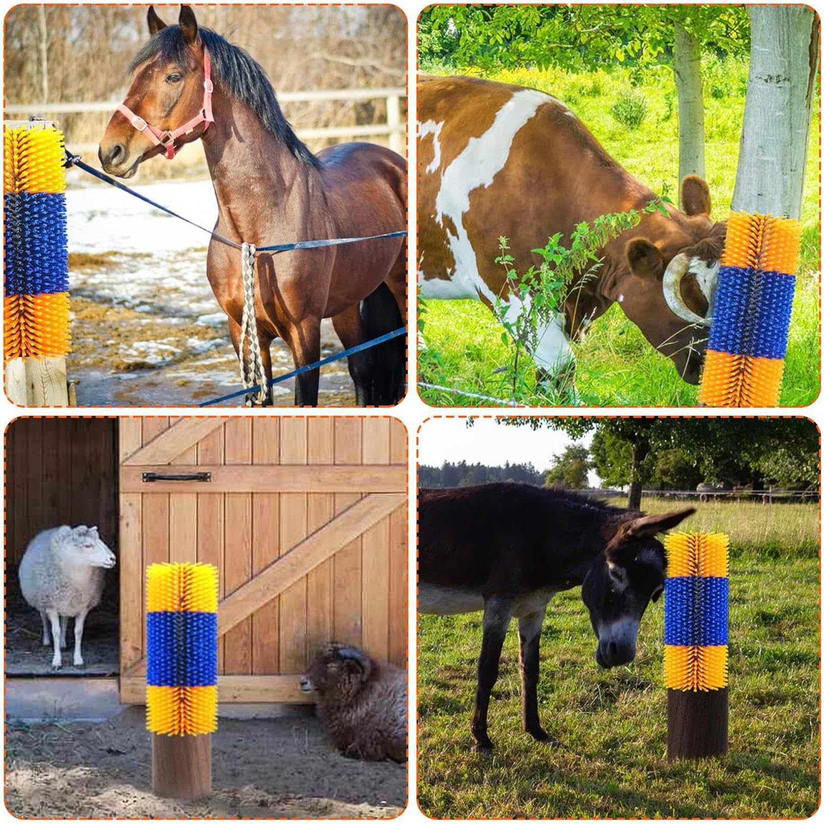 Cepillo para rascar caballos | Cepillo para el cuidado del cabello del | ganado, masajeador de aseo de animales domésticos, desprendimiento de animales de granja para vacas lecheras, mula