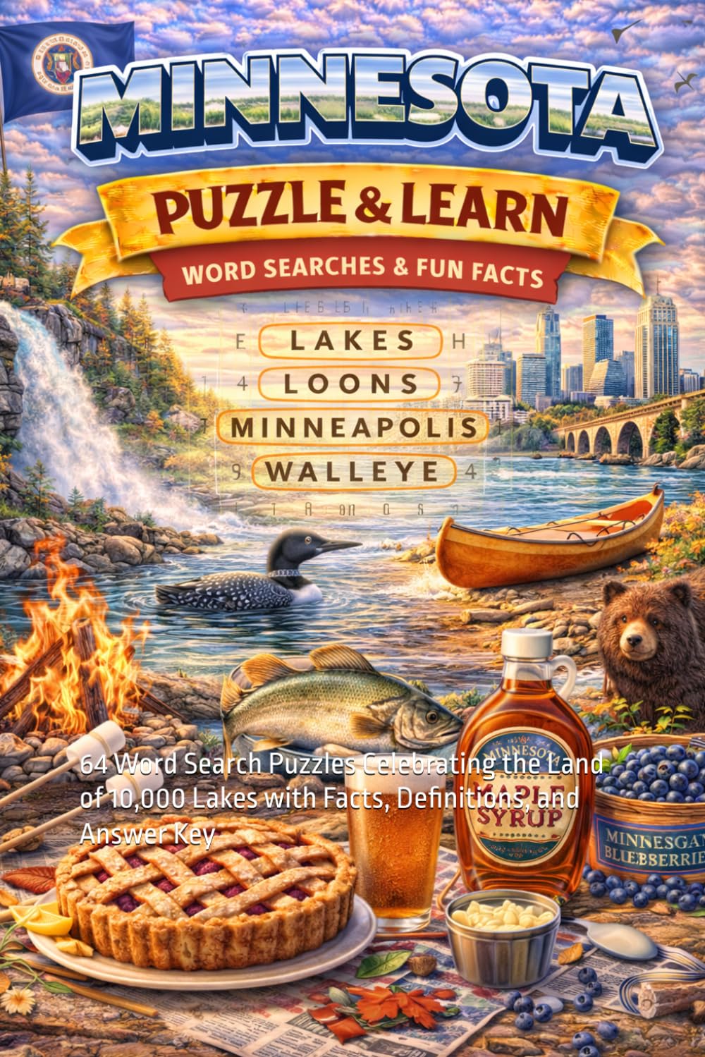 Minnesota Word Search Puzzle and Learn: 64 Word Search Puzzles Celebrating the Land of 10,000 Lakes with Facts, Definitions, and Answer Key (Ultimate States Word Search and Learn Collection)
