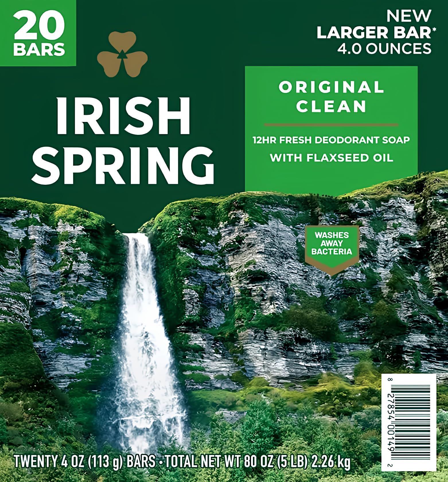 Irish Spring Original Deodorant Soap Unisex 3 75 oz 20 Bar