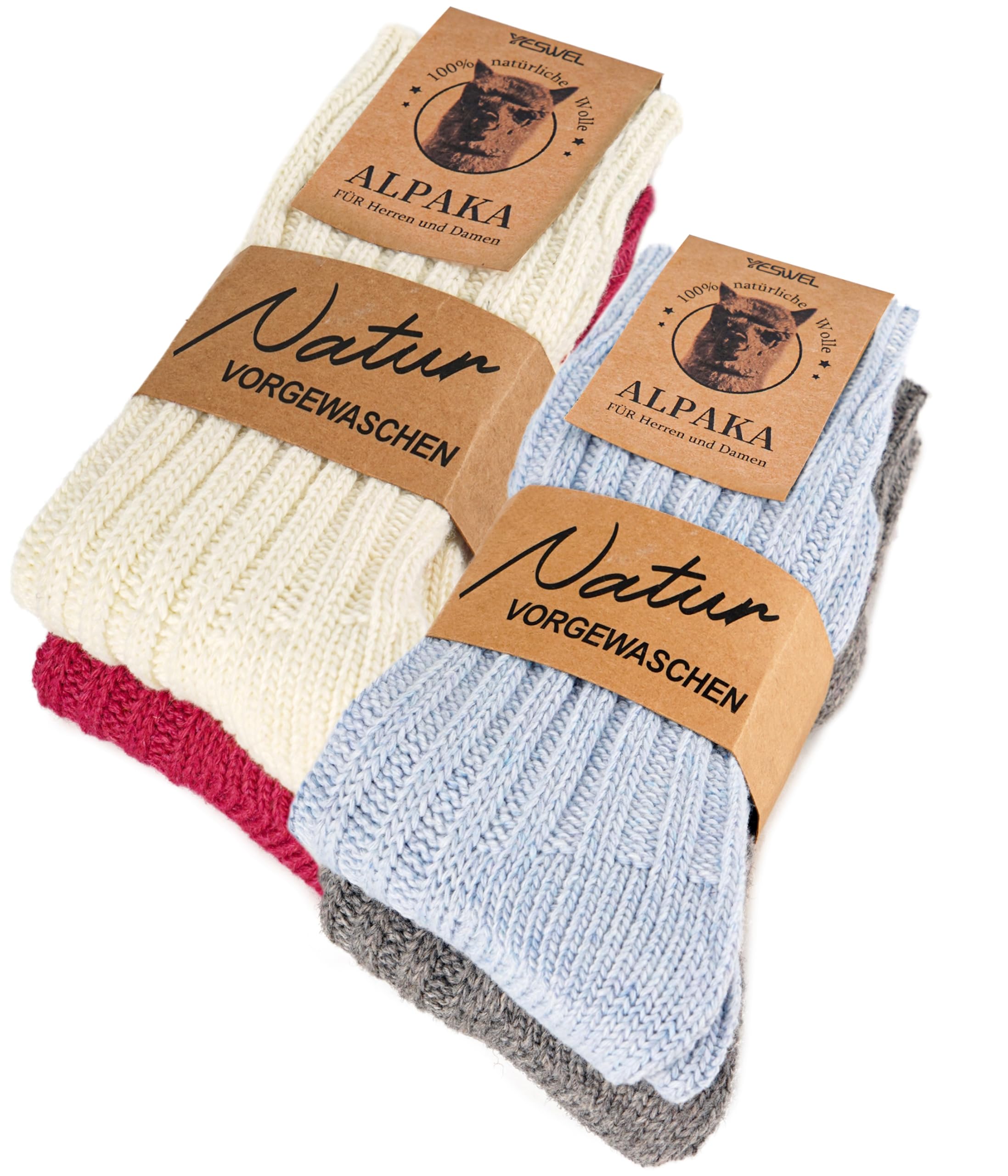 YESWEL Alpaka Socken Herren Damen, Thermosocken Wollsocken Wintersocken