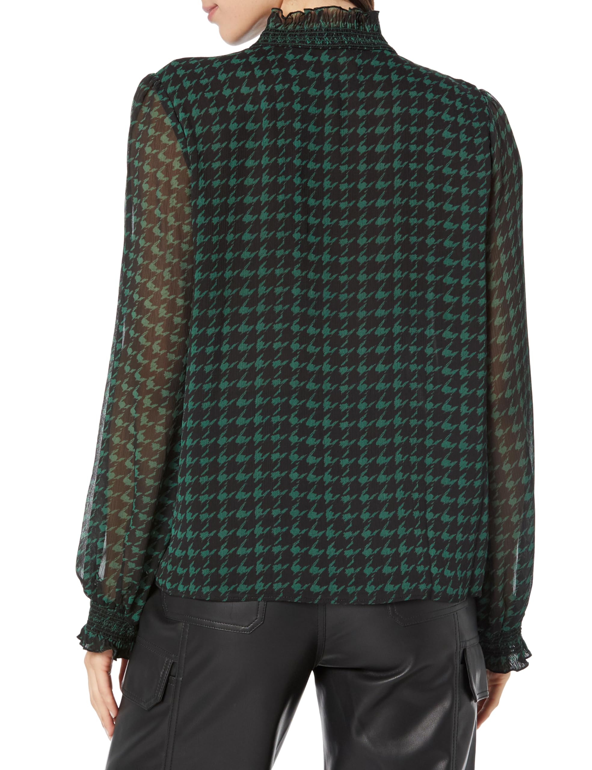 Karl Lagerfeld Paris L3hah560-et0-xs koszula damska, czarna/Deep Forest, rozmiar X-Klein, Czarny/Deep Forest, XS