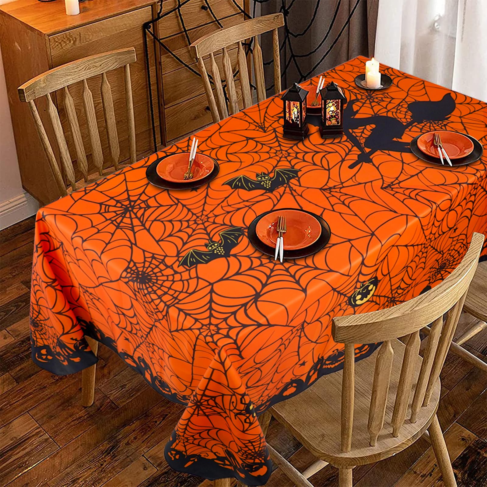 Halloween-Tischdecke Mit Kürbis-Motiv – 137 X 274 Cm, Aus PVC, Wasserdicht, Für Innen & Außen